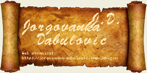 Jorgovanka Dabulović vizit kartica